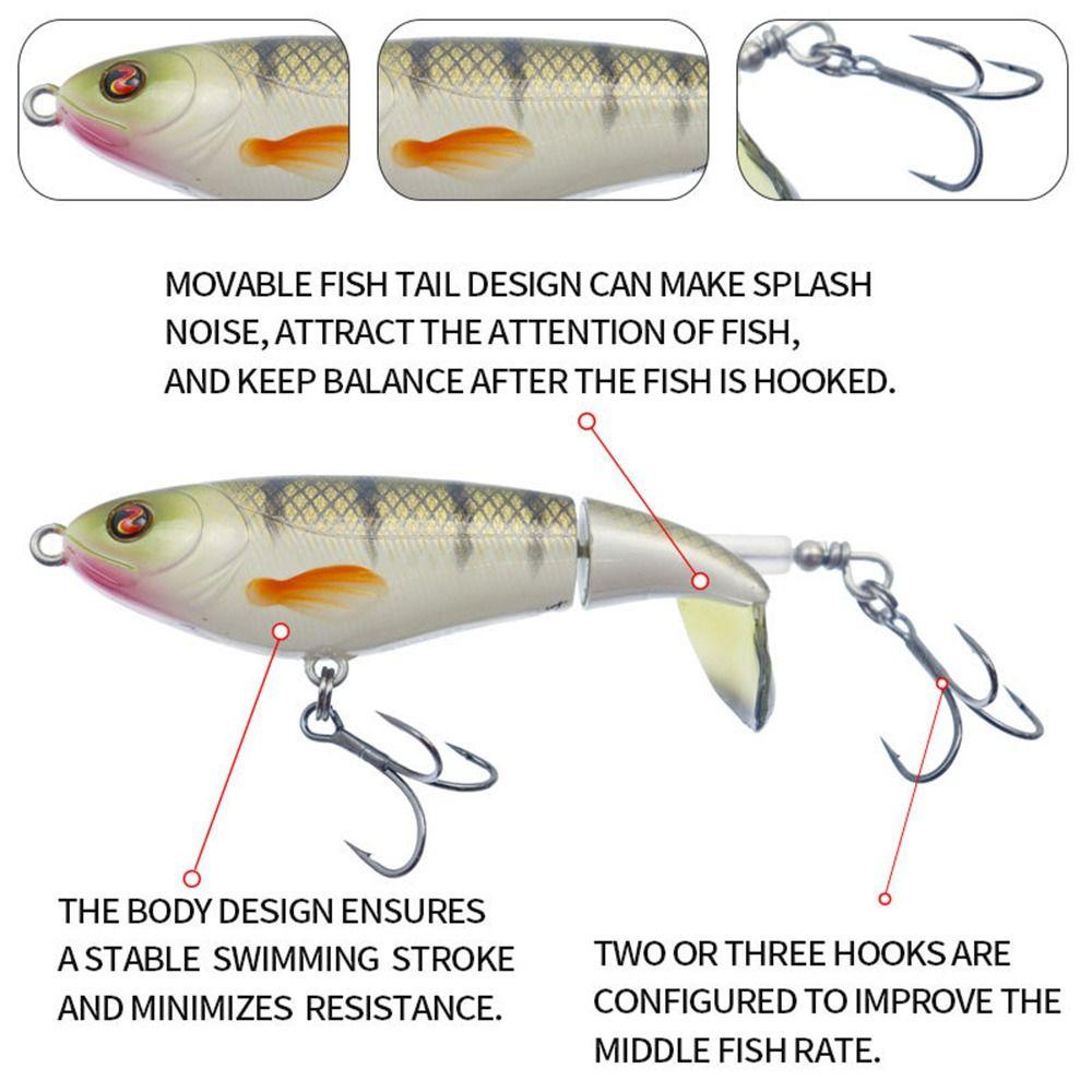 Memancing Umpan Buatan Bass Rotating Tail Topwater VMC Hooks