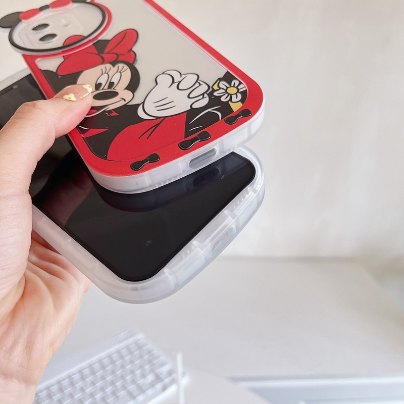 IPHONE Pelindung Kamera Lucu Mickey &amp; Minne Soft Case iP Iphone7 8 14+Plus SE 2020 X XR XS Max11 12 13 Pro Max FTD Casing Apple