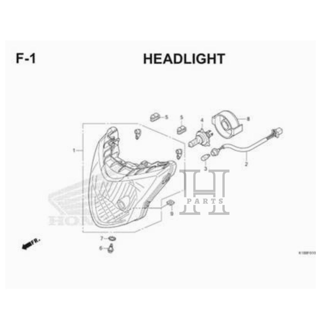 BOHLAM LAMPU DEPAN K18 VERZA SCOOPY FI 12V 35Watt KAKI 3 34901-K18-901 ORIGINAL ORI ASLI HONDA AHM HGP