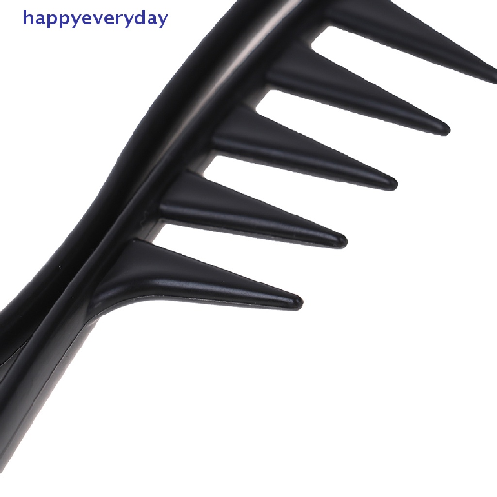 [happy] Hiu Jumbo Gigi Lebar Hitam Handle Grip Sisir Rambut Pria Hairdressing Teeth Comb [ID]