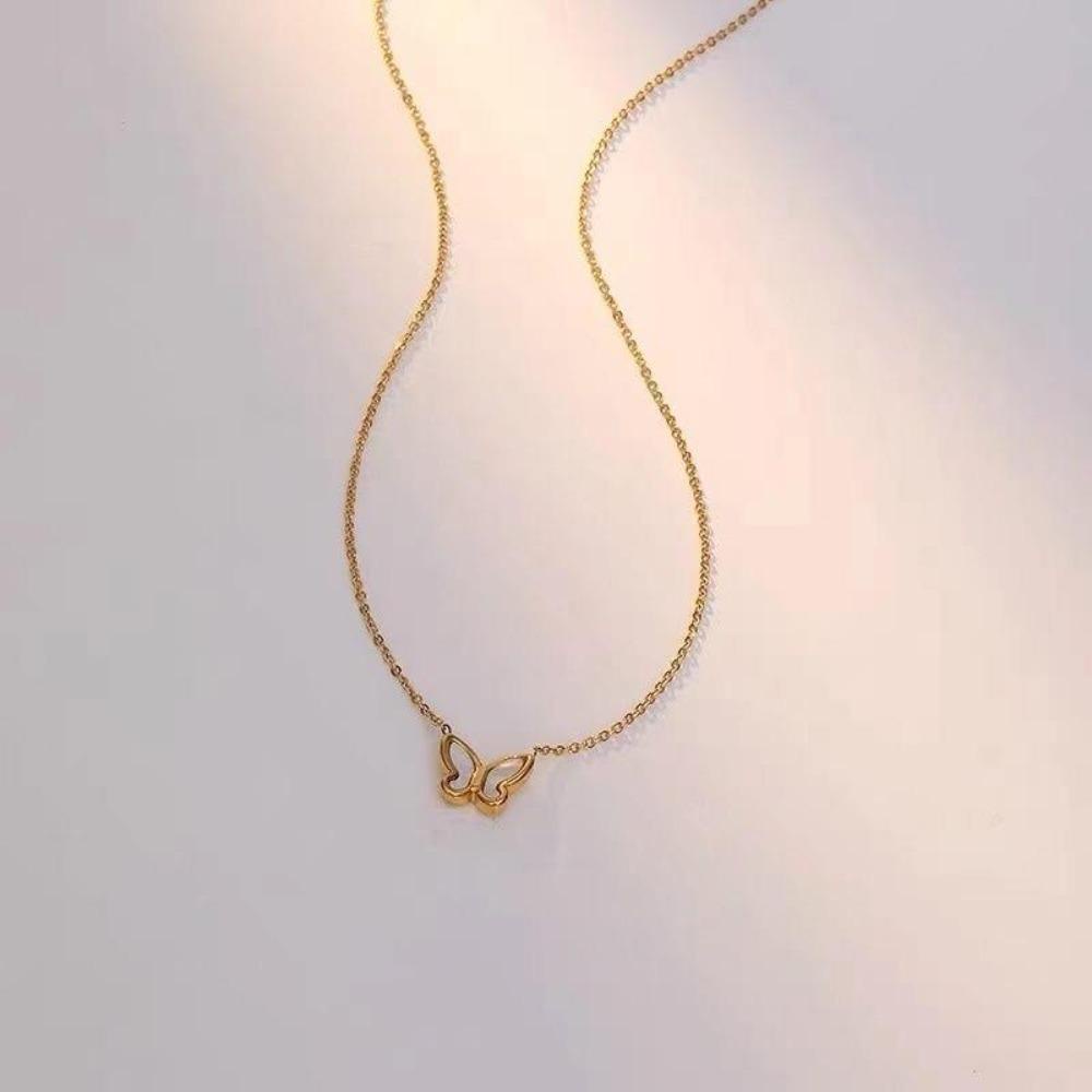 Nanas 2Pcs Versi Fashion Rantai Klavikula Simple Untuk Wanita Liontin Kalung