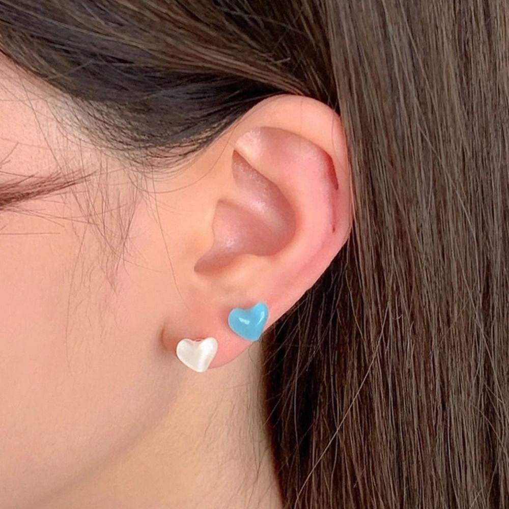 Mxbeauty Jelly Love Stud Anting Kepribadian Retro Segar Desain Fashion Warna Solid Lady Wanita Perhiasan