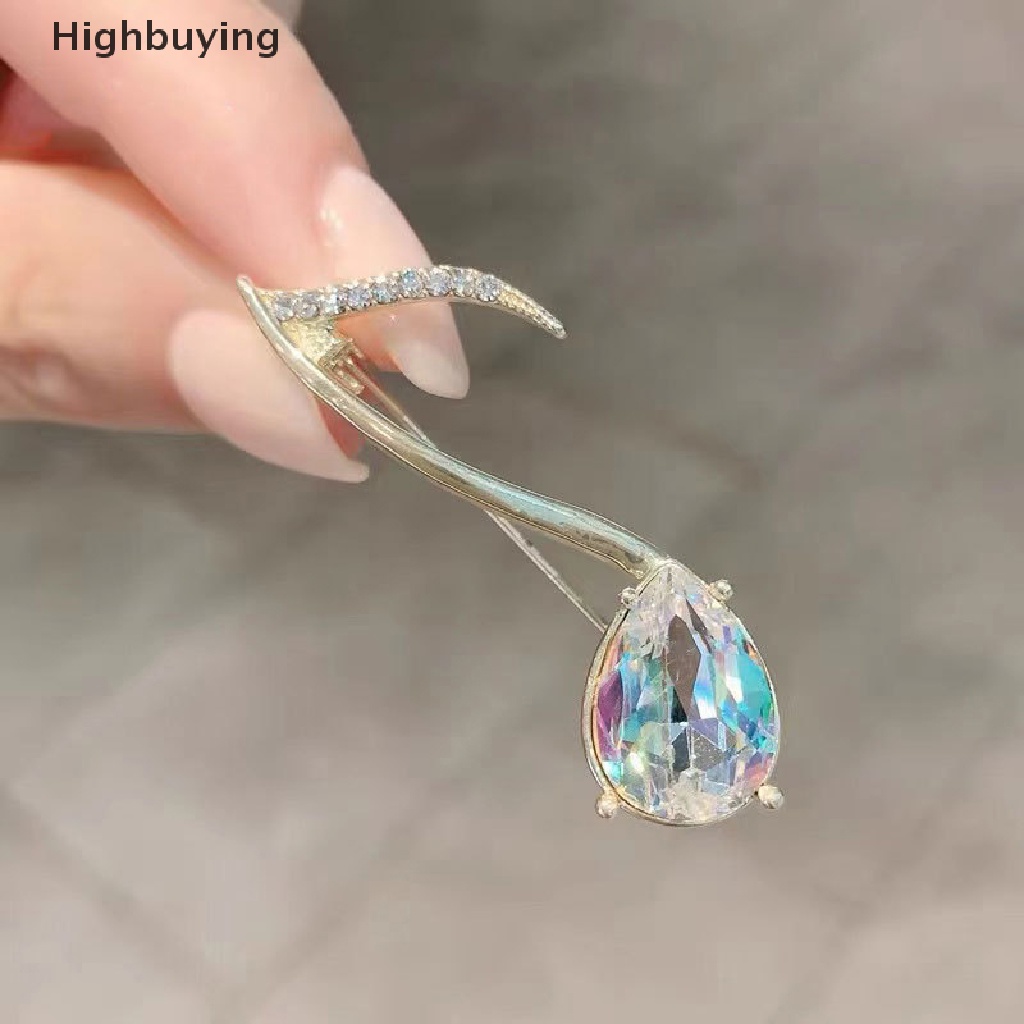 Hbid Bros Bentuk Nota Musik Sederhana Untuk Wanita Kristal Brooch Pin Fashion Perhiasan Konser Musisi Lapel Pin Hadiah Glory