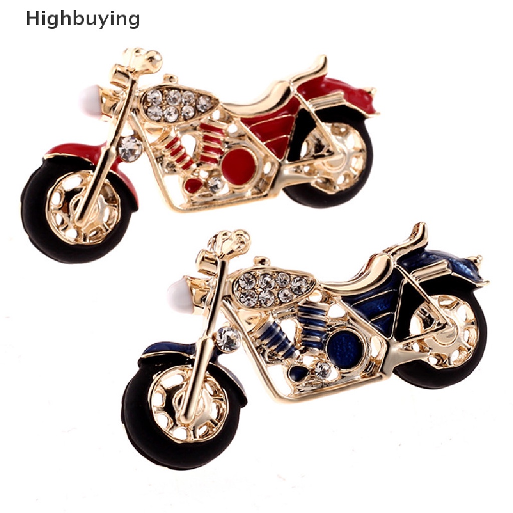 Hbid Enamel Motor Bros Pin Berlian Imitasi Kristal Jas Kerah Brooch Perhiasan Hadiah Glory