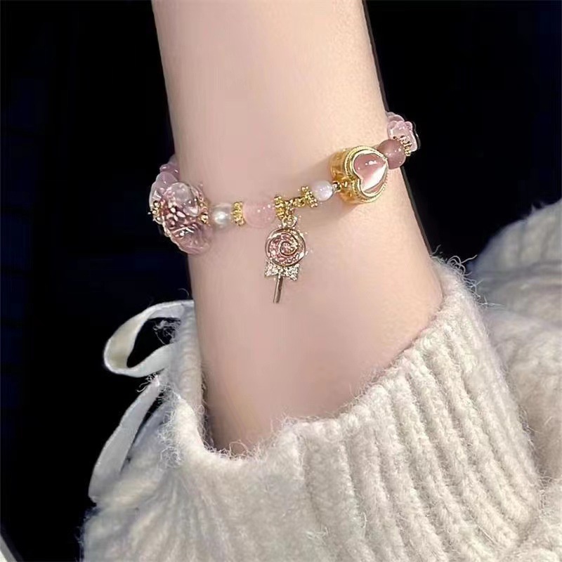 Gelang Model Hati Lollipop Bahan Alloy Korea Untuk Wanita