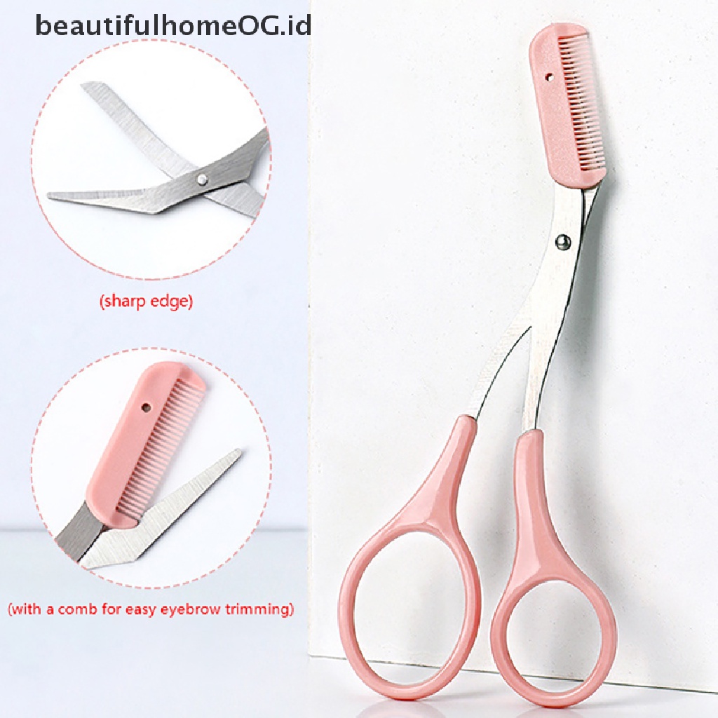 // Lebaran// Pemotong Alis Stainless Steel Trimmer Eyelash Hair Scissors Remover Shaver **