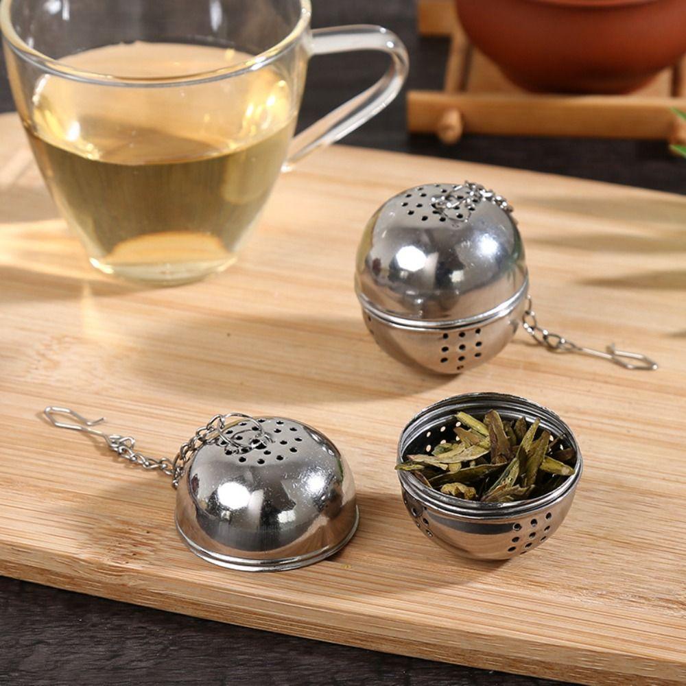 [Elegan] Tea Infuser Tahan Suhu Tinggi Mudah Dibersihkan Dapur Gantung Tipe Oval Penyaringan Bola Tenis