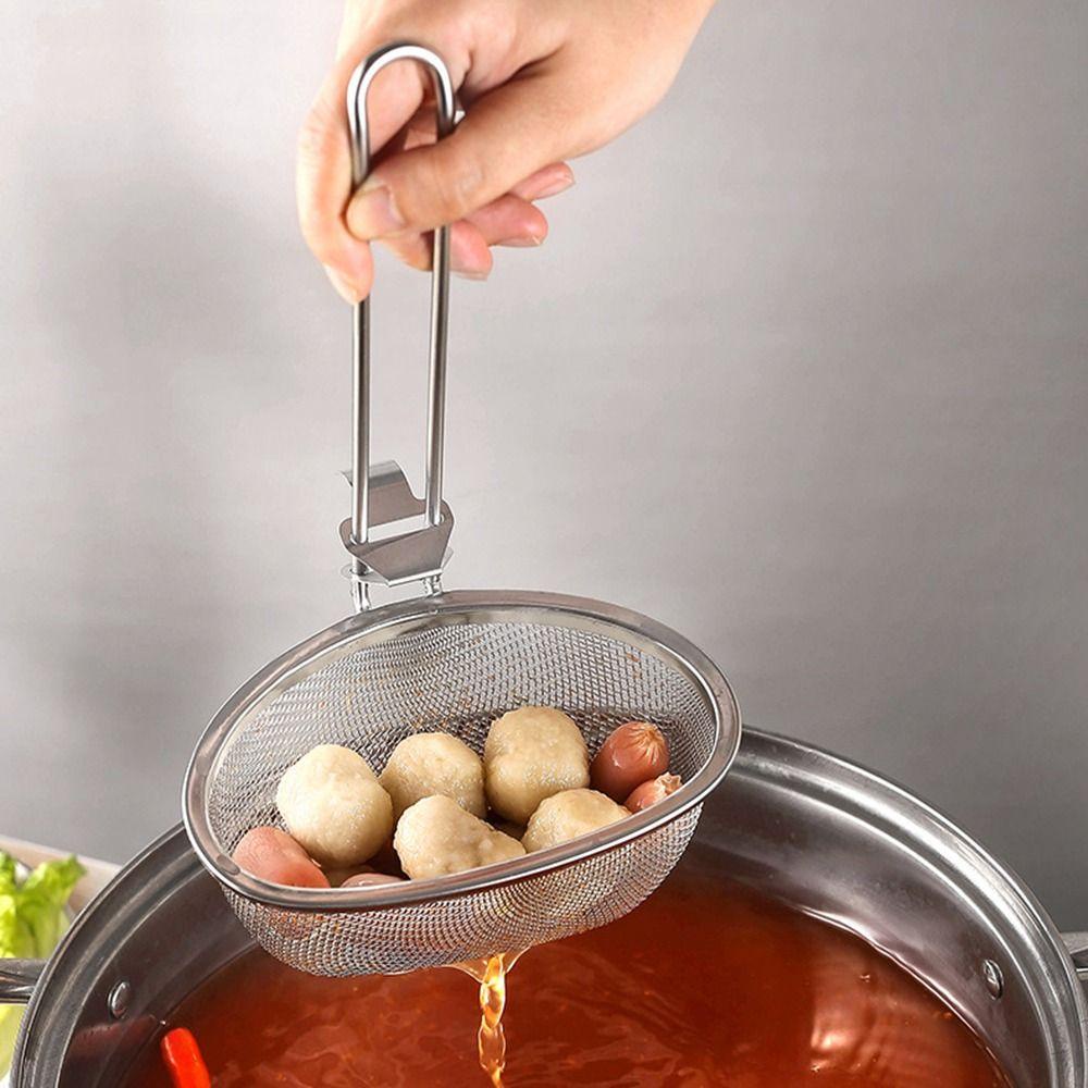 [Elegan] Slotted Spoon Cooking Home French Fries Fry Basket Mesh Net Hot Pot Saringan Makanan