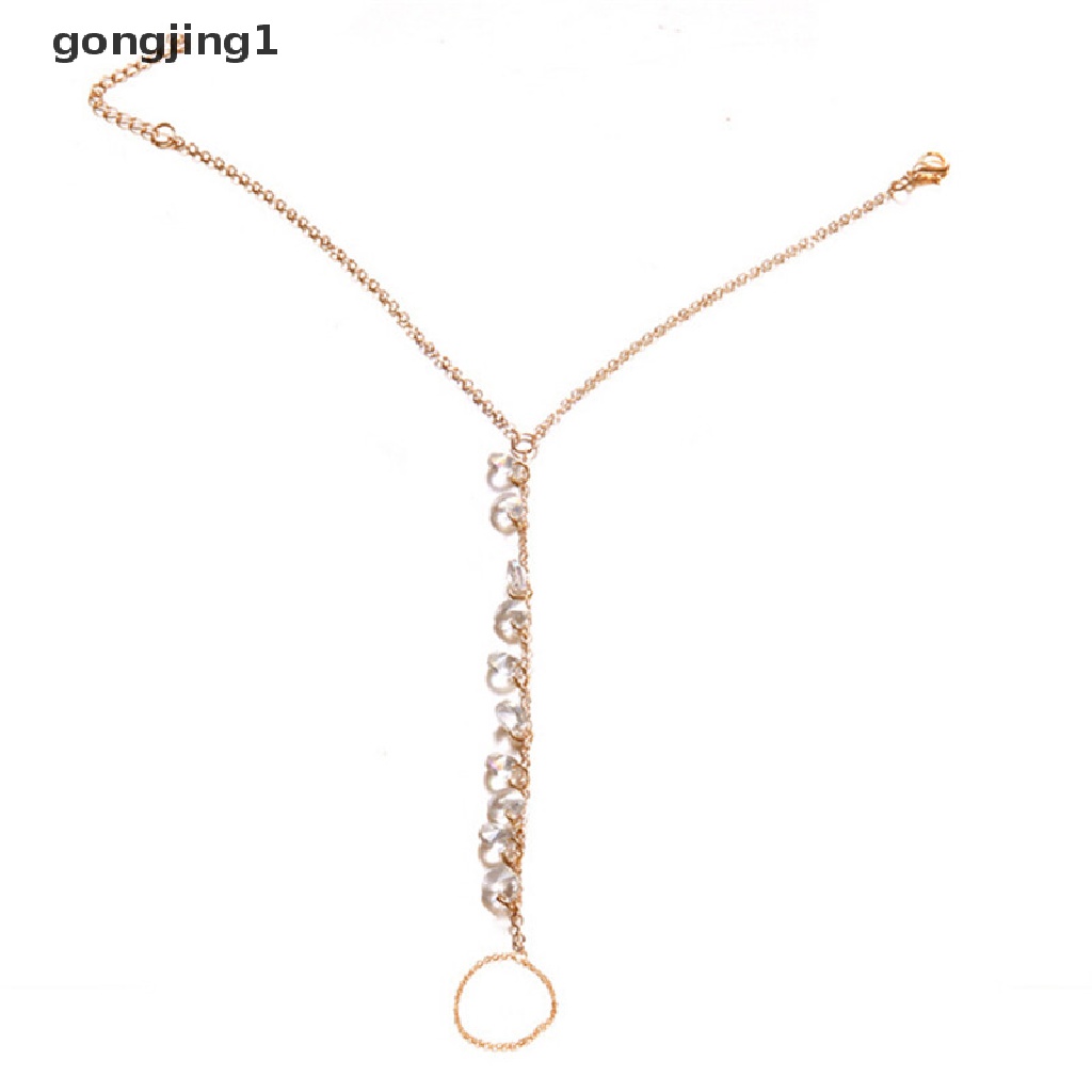 Ggg Crystal Barefoot Sandal Anklet Kaki Rantai Toe Ring Pantai Gelang Kaki Wanita ID