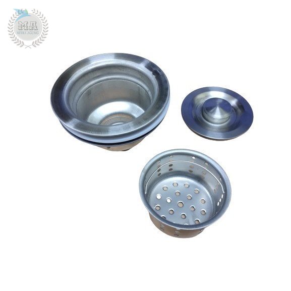 Saringan Afur Affour Stainless Saringan Bak Cuci Piring Sink Wastafel OLS Afur Keranjang Cuci Piring Full Stainless - High Quality [BISA COD]