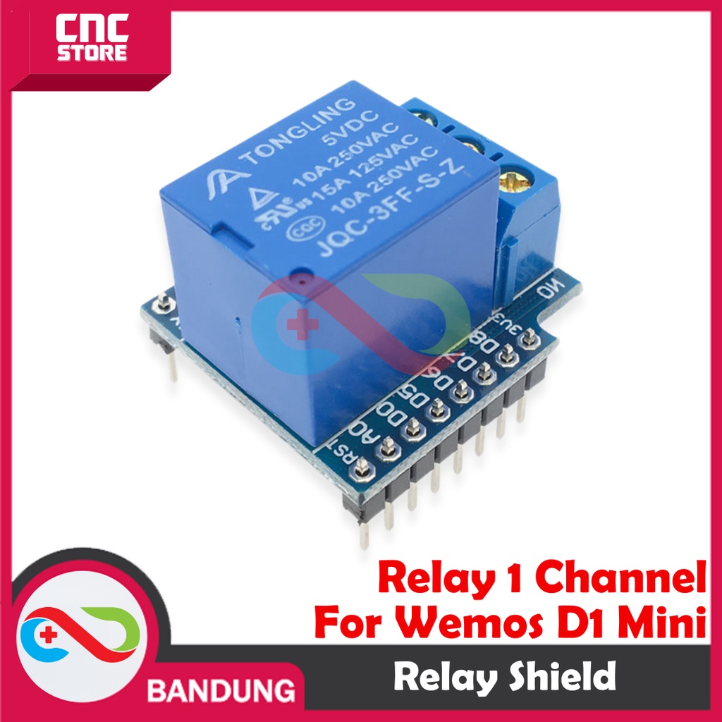 SHIELD RELAY 1 CHANNEL 5V FOR WEMOS D1 MINI