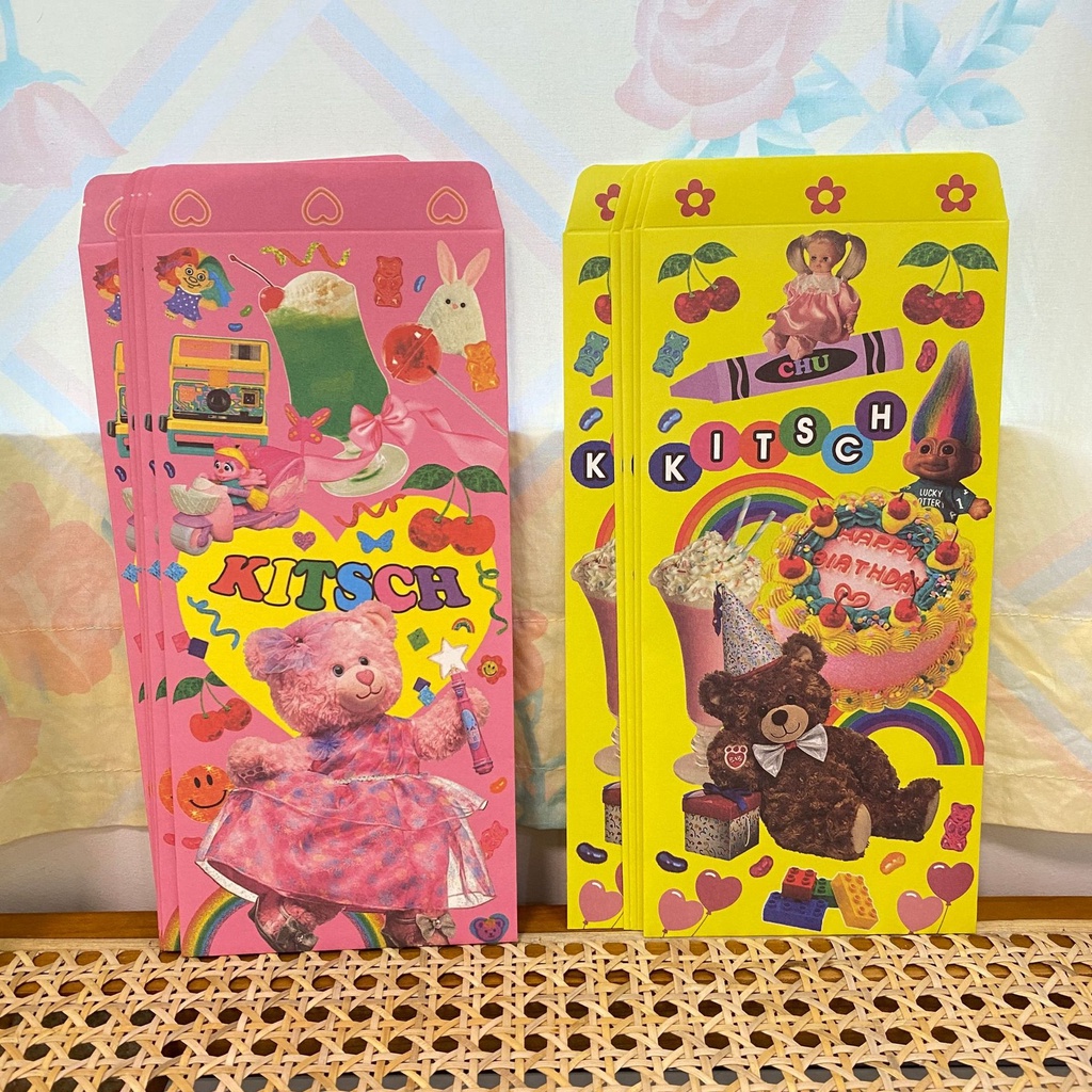 Ins Style Retro Pink Sweetheart Bear Teddy Bear Lucu Tas Amplop Hadiah Tas Amplop Niche Handbook