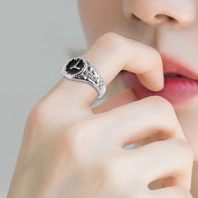 Cincin Gaya Jam Tangan Korea Desain Unik Sederhana Niche Open Ring