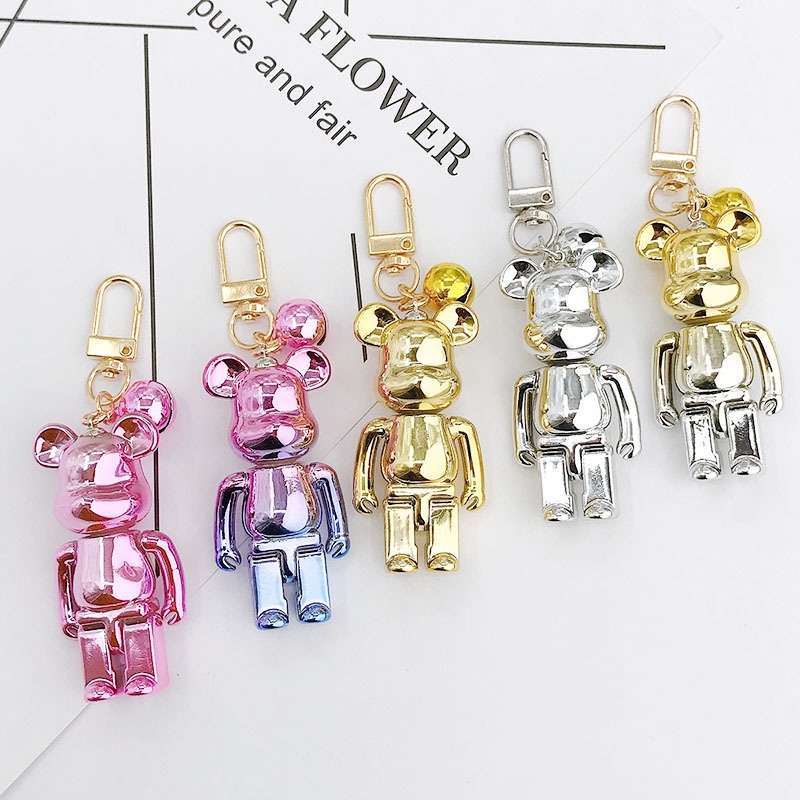 Ins 3D Gradient Color Bear Metal Color Akrilik Hewan Universal DIY Liontin Untuk Airpods1 2 3 PRO 2 4 6 PRO2 PRO4 PRO6 i12 i13 PRO Inpods 12 13 Semua Telepon Bluetooth Earphone Cases