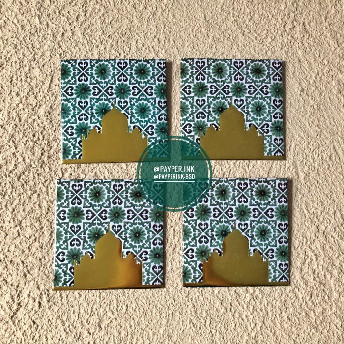 

Angpao lebaran / amplop lebaran / foil emas / masjid HIJAU 7 pcs