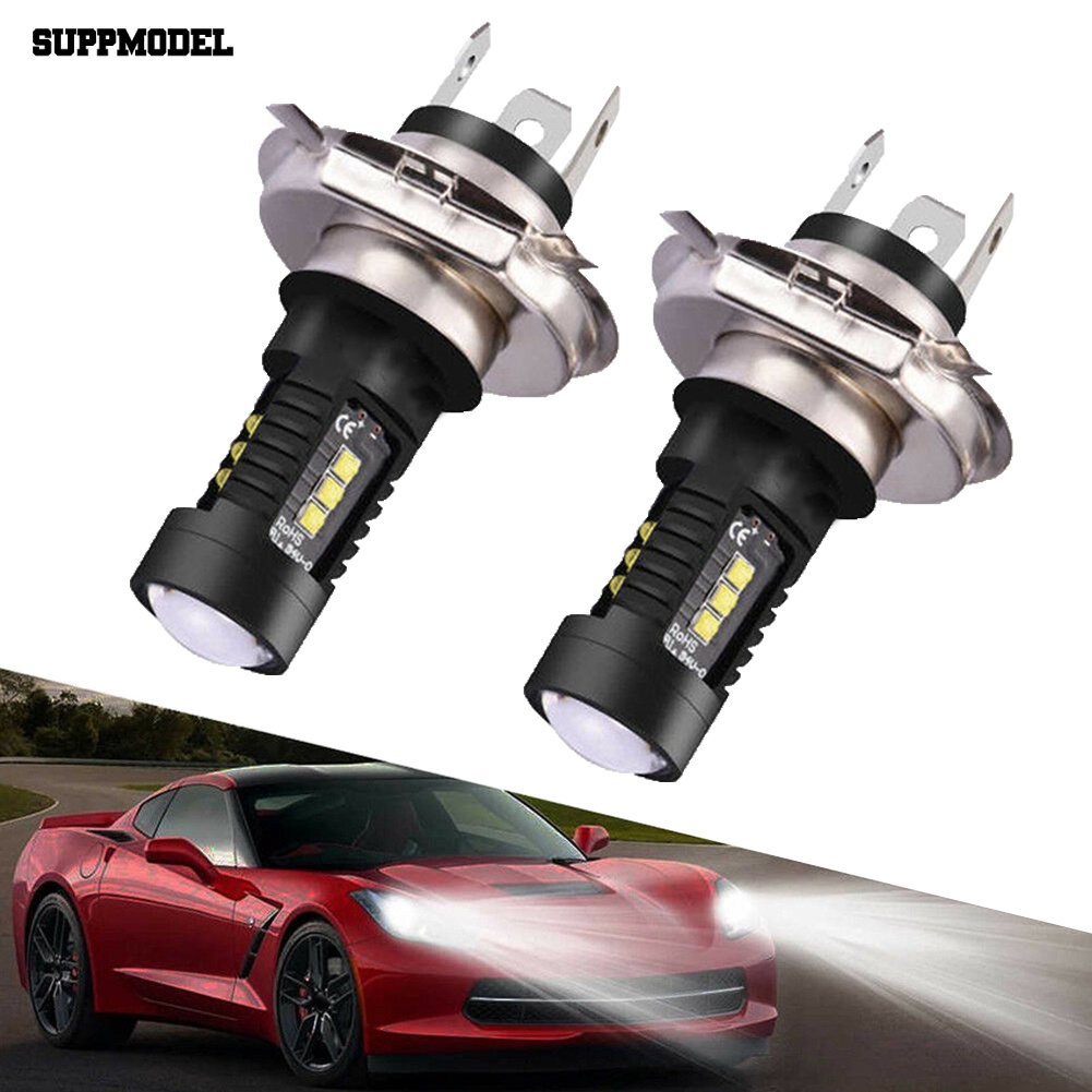 Suppmodel 2Pcs H4 9003 60W 6000K Mobil Kendaraan LED Headlight High Low Beam Fog Lamp Bohlam