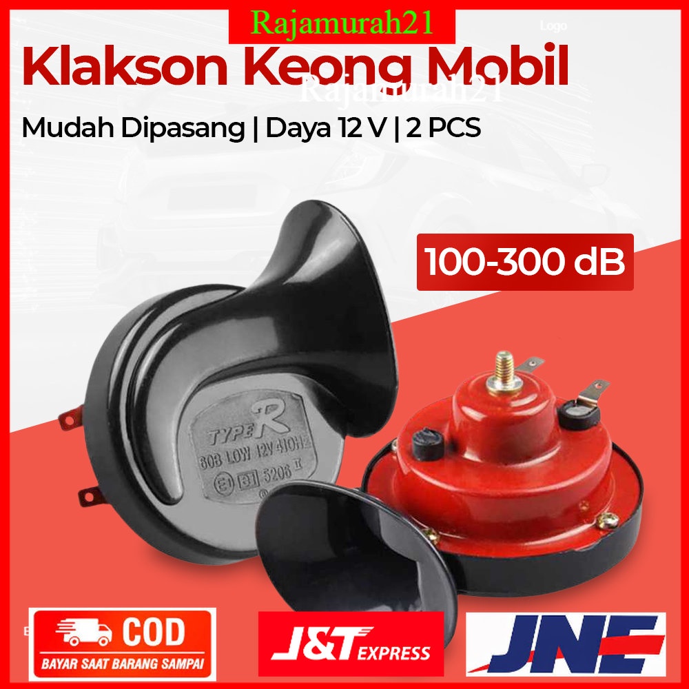 SHENG XIN Klakson Keong Mobil Loud Air Horn 12V 135dB 2 PCS - AH011 - Black/Red - 7RRS1BBQ