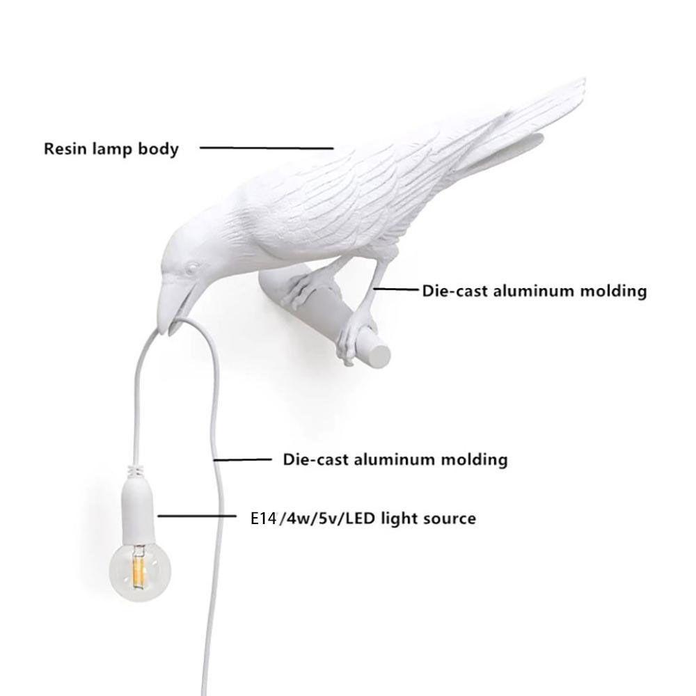 [Elegan] Lampu Dinding Modern Simple Lucky Bird Nordic Resin Dekorasi Dinding Lampu Meja