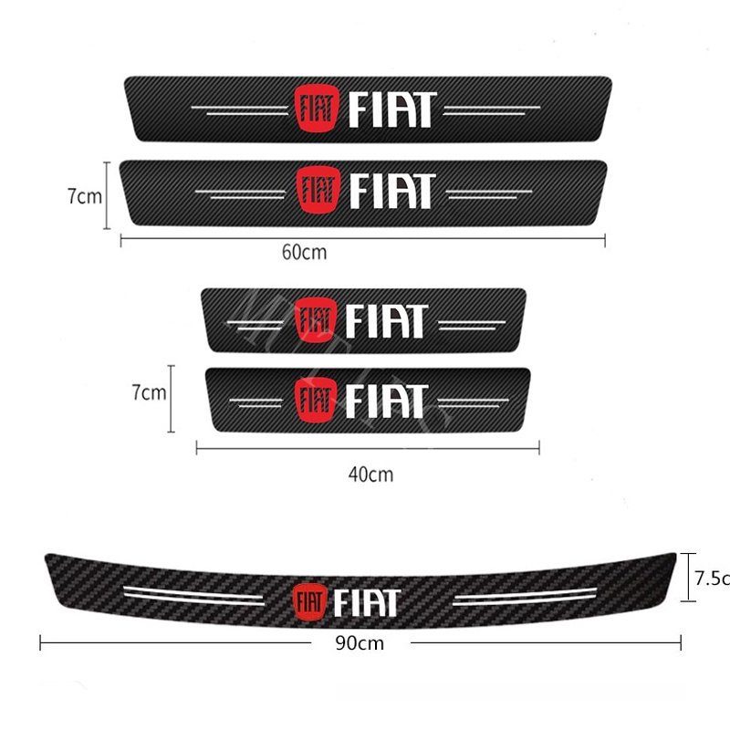 Fiat 9Pcs Stiker Pintu Mobil Carbon Fiber Sill Protection Auto Anti Gores Anti Slip Untuk Punto Palio Argo Stilo Strada Uno Toro 500 Bravo Mobi