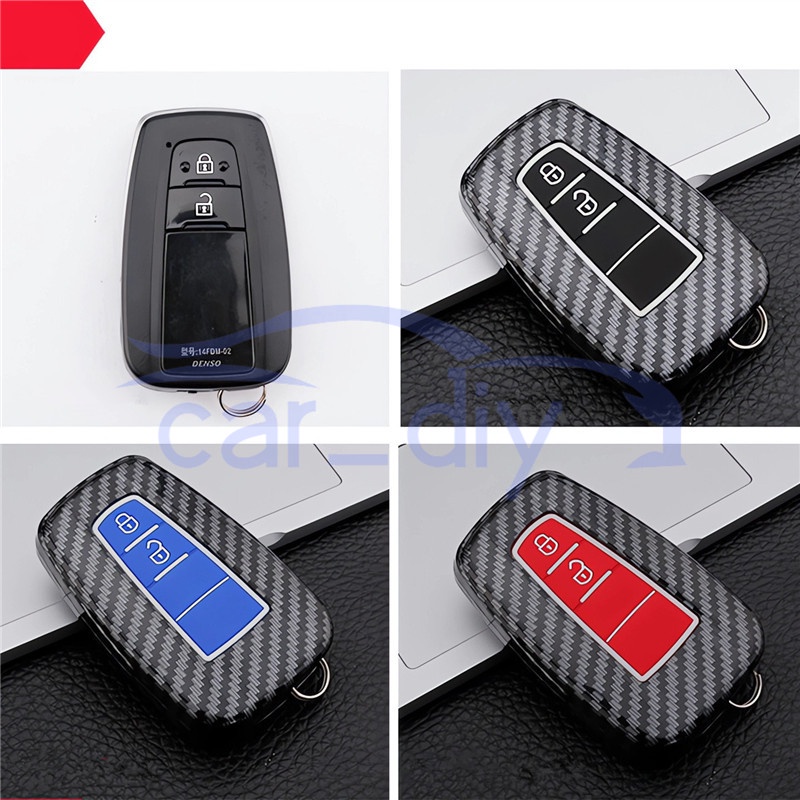 Kasus Kunci ABS Penutup Jarak Jauh Mobil Gantungan Untuk Toyota Camry CHR Corolla RAV4 Avalon Land Cruiser Prado Prius Cangkang Pelindung Car Remote Key Case