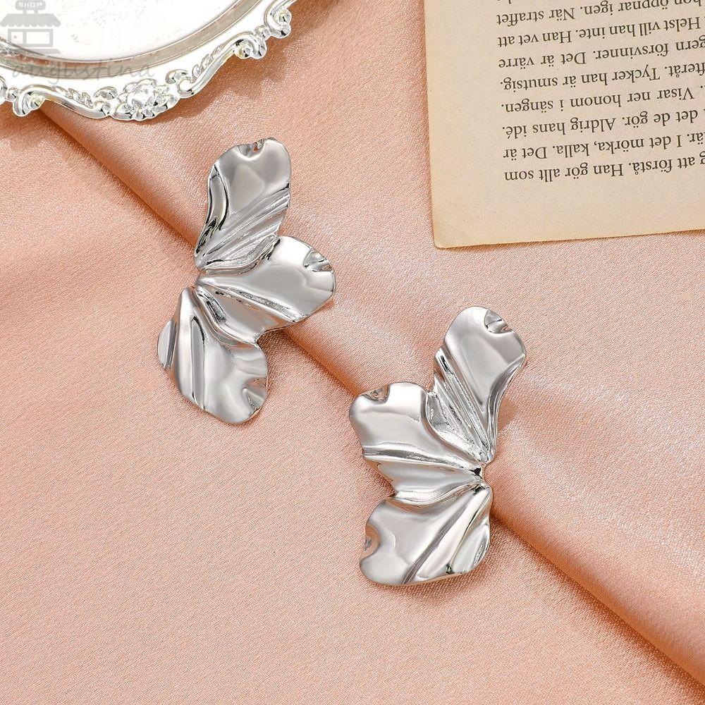 Anting Wanita Agustinina Hadiah Vintage Elegan Tidak Teratur Keren Retro Anting Bunga