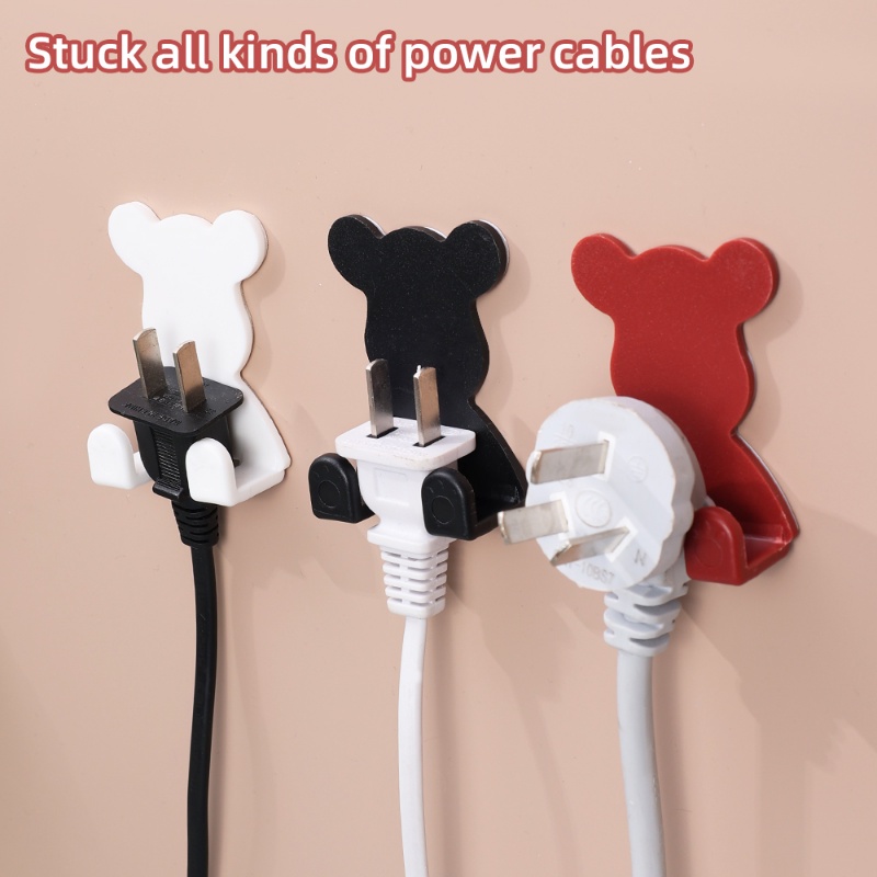 [Unggulan] Rak Penyimpanan Sikat Gigi Anti Lembab Hemat Tempat Charging Plug Holder Tempel Dinding Baris Ganda Kait Barang Bantalan Kuat Rak Gantung