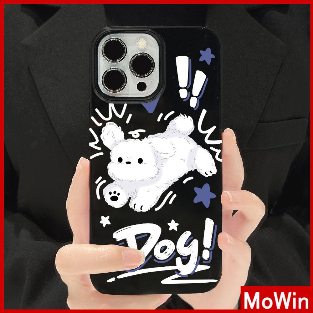 For iPhone 14 Pro Max iPhone Case Black Glossy TPU Soft Case Shockproof Protection Camera Cute Dog Compatible with iPhone 13 Pro max 12 Pro Max 11 xr xs max 7Plus 8Plus