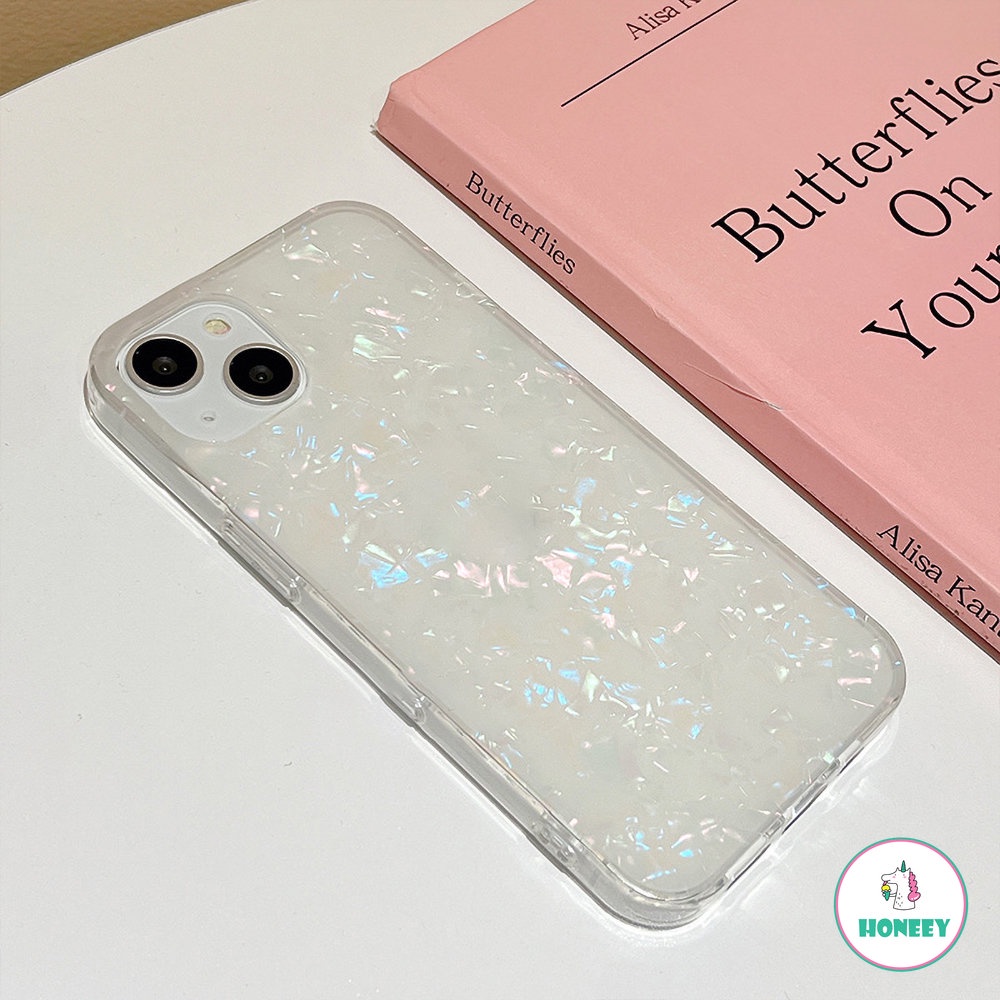 Casing Ponsel Marmer Shell Dream Glitter Untuk iPhone 13 Pro 12 11 Pro Max XR XS Max X14 Plus Cover Silikon Lembut Motif Keong