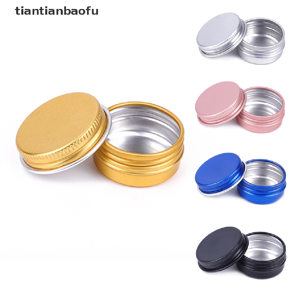 [tiantianbaofu] 10pcs Toples Kaleng Aluminium 10ML Untuk Cream Balm Kuku Wadah Kosmetik Kotak Butik