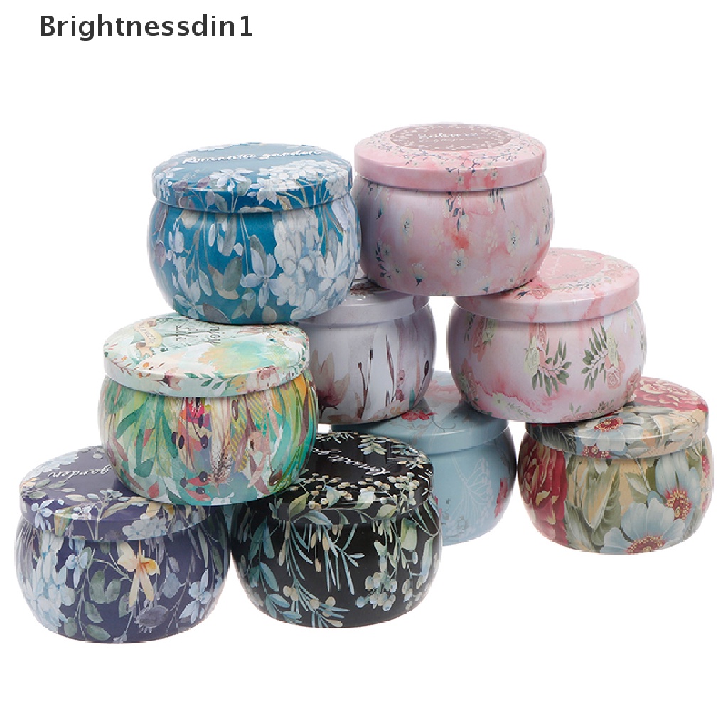 [Brightnessdin1] 1pc Candy Tin Box Bulat Kotak Hadiah Tea Pot Handmade Sabun Jar Kemasan Case Butik