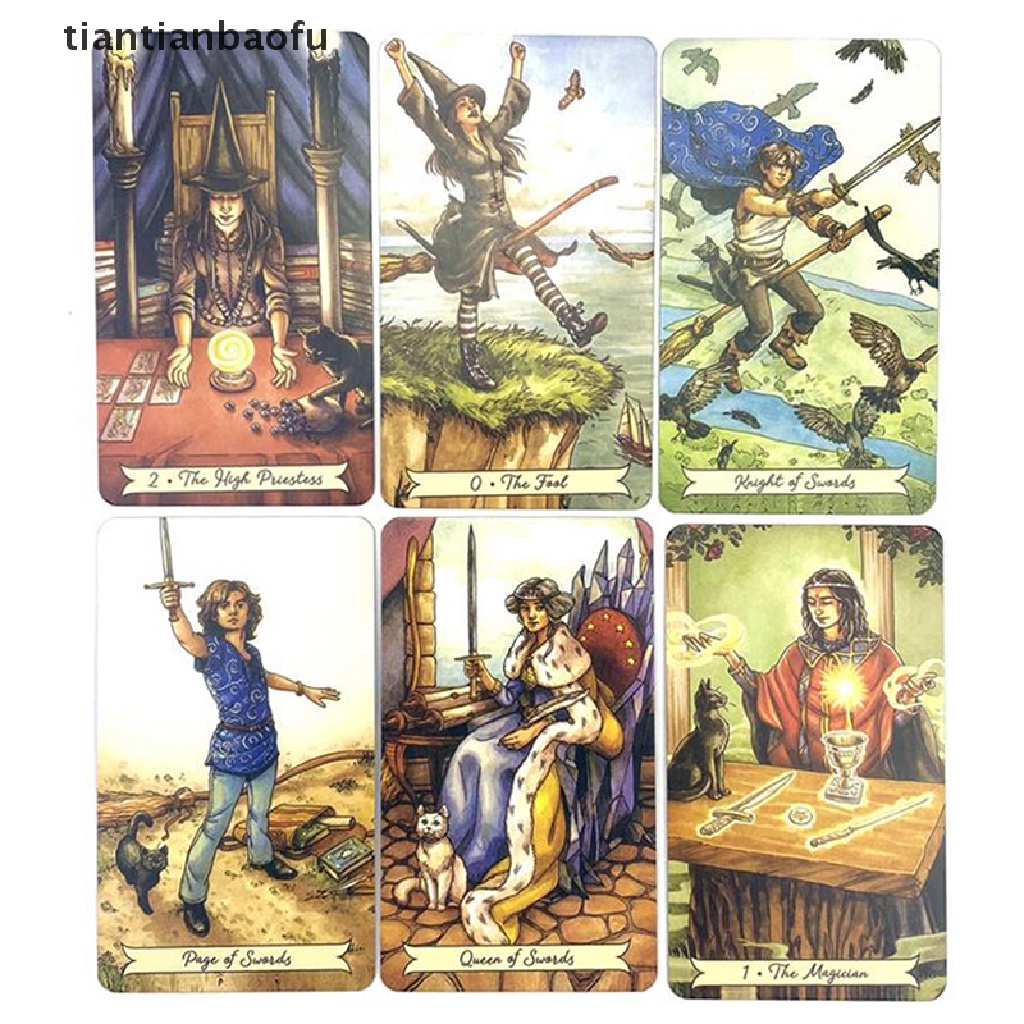 [tiantianbaofu] Besi Kotak Everday Witch Tarot Card Ramuan Ramalan Dek Permainan Pesta w/Butik Manual