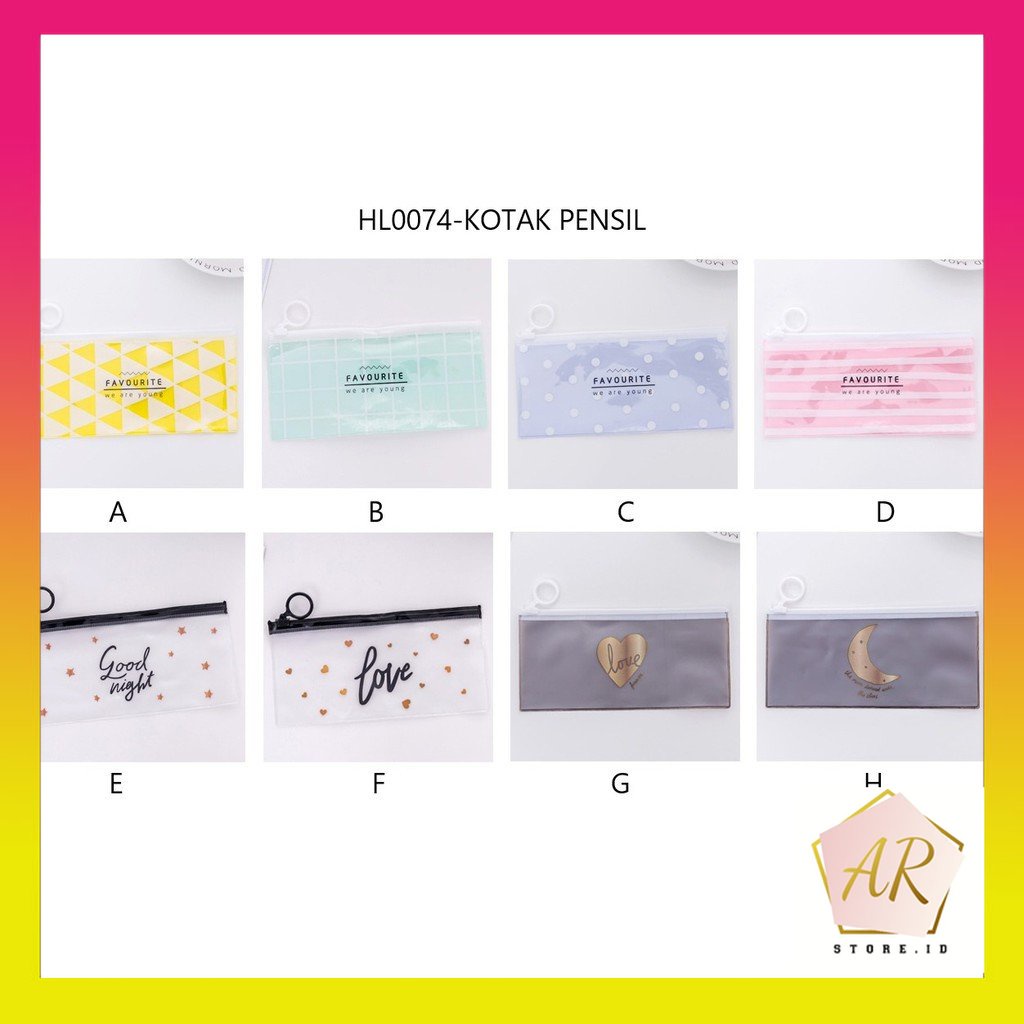 

Kotak Pensil Tempat Pensil Zip Transparan Motif Karakter Love Tempat Kosmetik Zipper