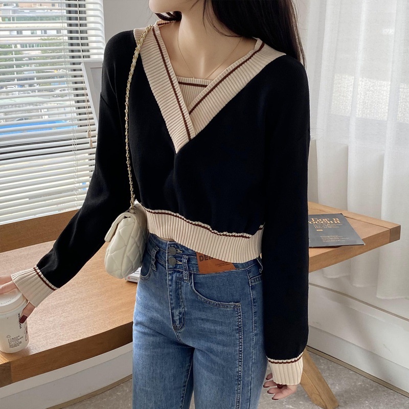 TELLY ➡️ BJ-035 Sweater Rajut Wanita Korea Crop Import Premium | Knit Sweater Crop | Sweater Top Knit Import | Knite Sweater