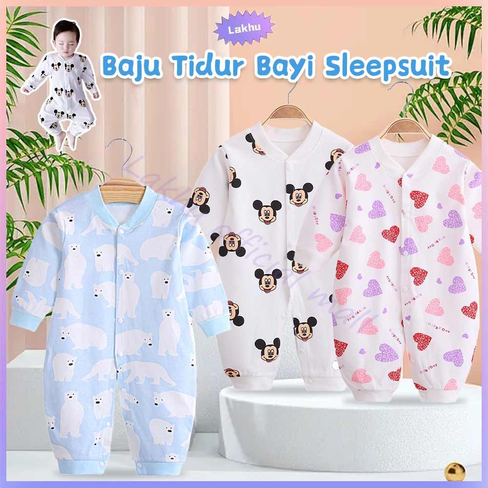 Lakhu Sleepsuit Romper Bayi Jumper Pendek Bayi Lucu Import Romper Panjang Baby