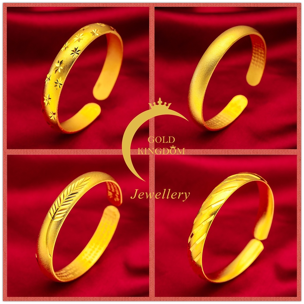 Goldkingdom Aksesoris Perhiasan Fashion Ready Stock Berlapis Emas Push-pull Gelang Manik Emas Kecil Ringan Mewah Dan Minimalis Untuk Membawa Keberuntungan Dan Rejeki