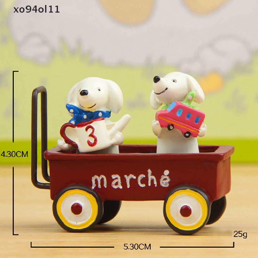 Xo 1Pc 1: 12rumah Boneka Miniatur Hewan Motor Anjing Model Kereta Dorong Microlandscape Outdoor Dekorasi Pemandangan Hidup Mainan Aksesoris Rumah Boneka OL