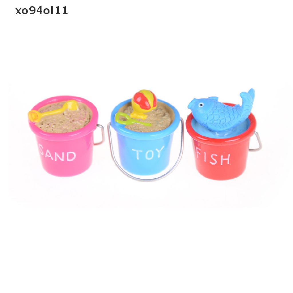 Xo1:12rumah Boneka Miniatur DIY Model Mainan Aksesoris Adegan Pantai Bucket Ornamen OL