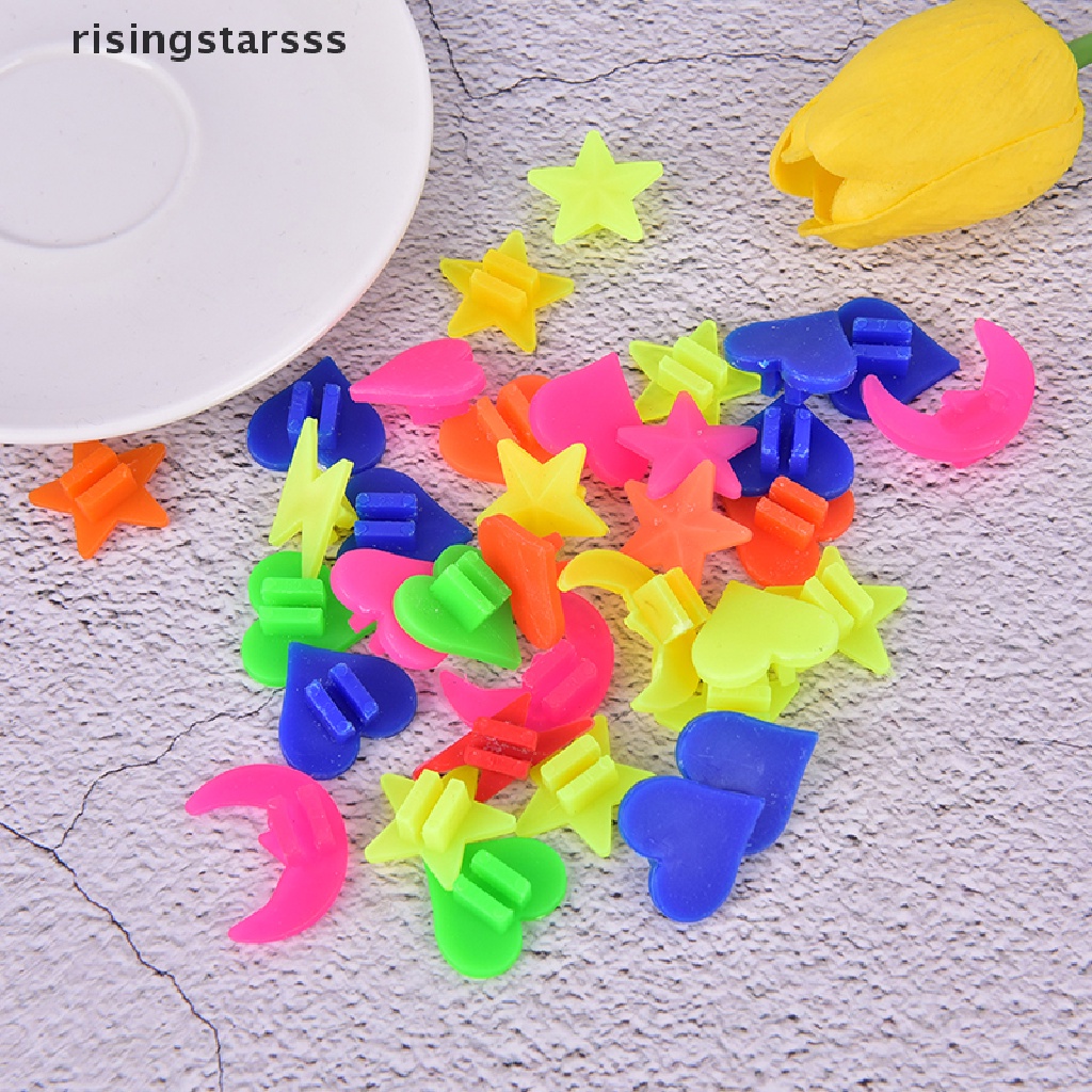Rsid Span-new 36PCS Roda Sepeda Jari Manik-Manik Plastik Multi Warna Anak Klip Dekorasi Jelly