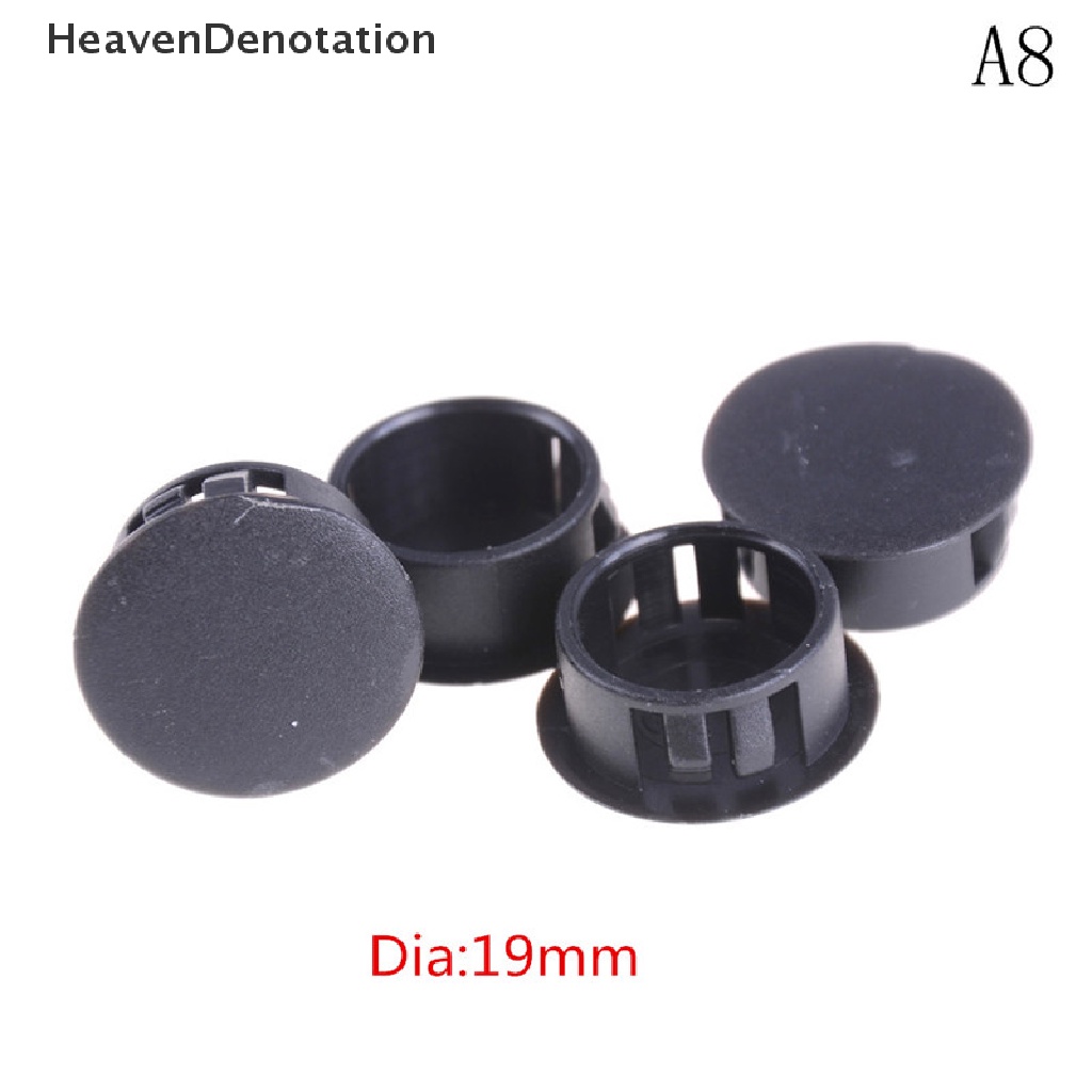 [HeavenDenotation] 4pcs/lot Hitam Plastik Tabung Bulat Lubang Plug Pipe End Cap Penutup HDV