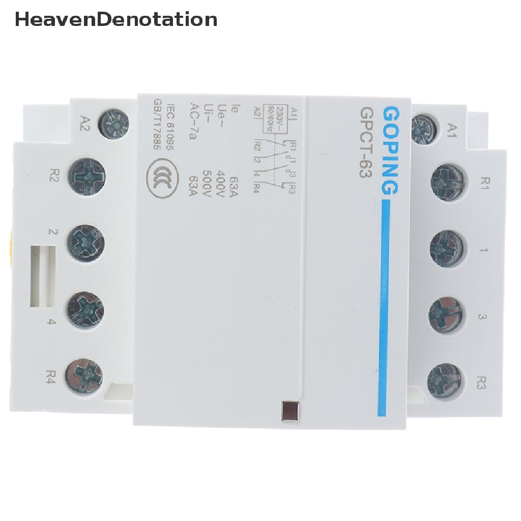 [HeavenDenotation] 4p 63A 2NC 2NO 220V 400V~50/60HZ Din rail Kontaktor ac Rumah Tangga  Hdv