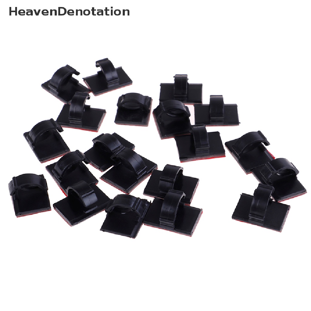 [HeavenDenotation] 20pcs self-adhesive wire tie cable clamp Klip holder Untuk Kamera dash Mobil HDV