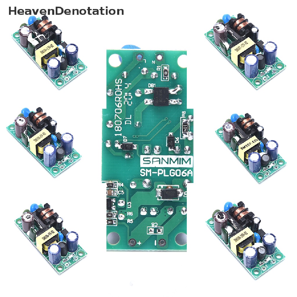 [HeavenDenotation] Ac-dc 3V 5V 9V 12V 15V 24V Papan Modul Power Supply Switching Terisolasi PLG06A HDV