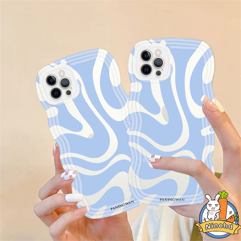 Huawei Y9 Prime 2019 Nova 7i 9 8 7 6 SE Pro Nova Y90 Y70 Plus Nova 5T 4e 3i 3e Y7A Y9s P20 Pro P30 Lite Honor 8X Blue Water Stripe Casing Ponsel Tahan Guncangan Bening Wave Edge Soft Cover