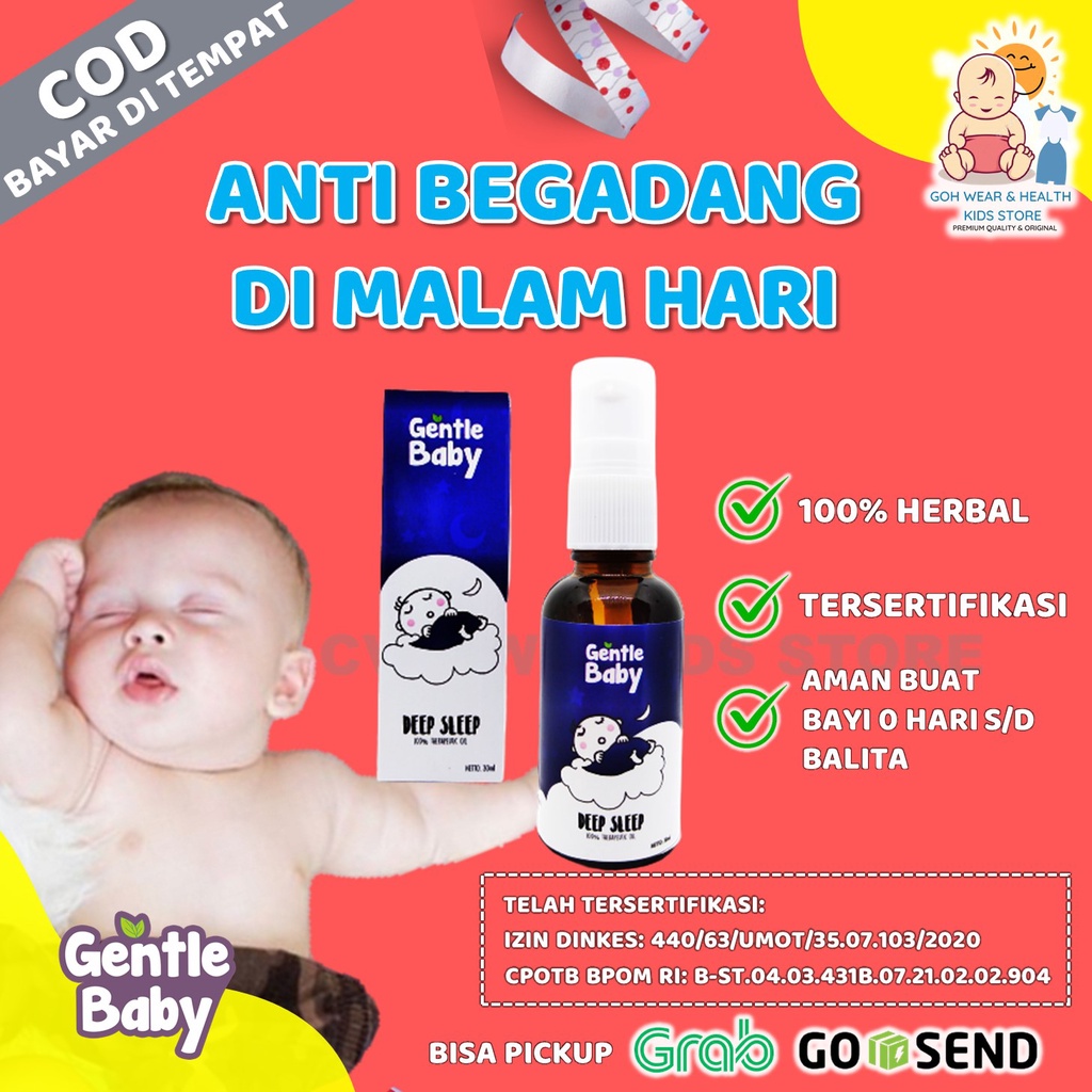 Perawatan Minyak Balur Gentle Baby Deep Sleep essential Oil Obat Tidur Nyenyak Bayi Baru Lahir Sampa