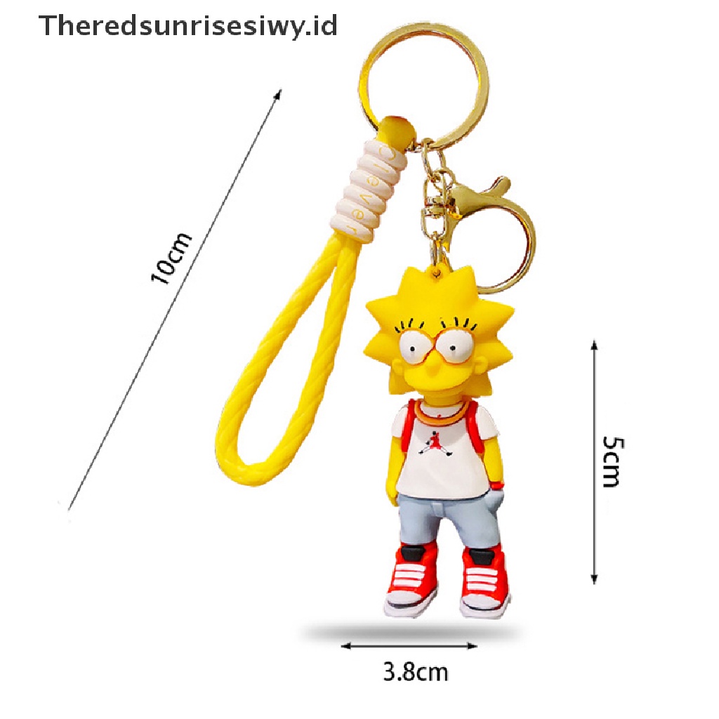 # Kado Mom &amp; PAPA DIY # The Simpsons Gantungan Kunci Gambar Kartun Anime Key Ring Phone Hanging Keychain~