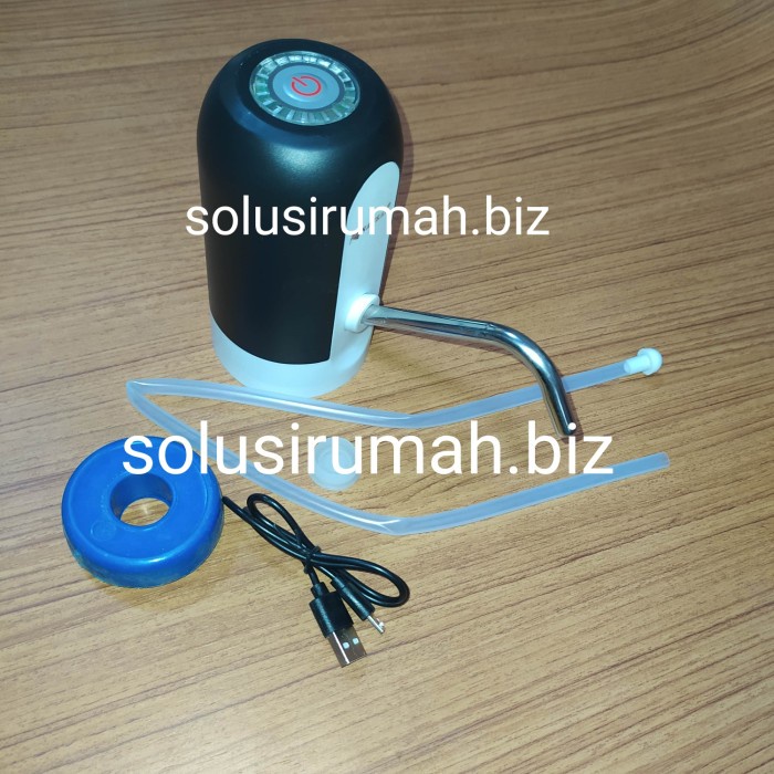 POMPA GALON USB + TUTUP PENGUNCI PENGAMAN BLUE LIGHT STAINLESS ABS LED