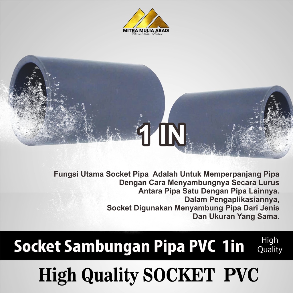 Soket  Sambungan Pipa  PVC  1 IN