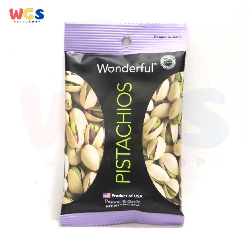 Kacang Wonderful Pistachios Pepper &amp; Garlic USA 1.76oz 50g