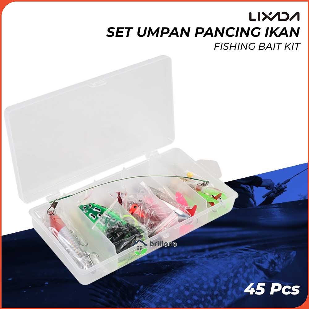 LIXADA Umpan Pancing Ikan Set Fishing Bait Kit 45PCS - DWS250-C