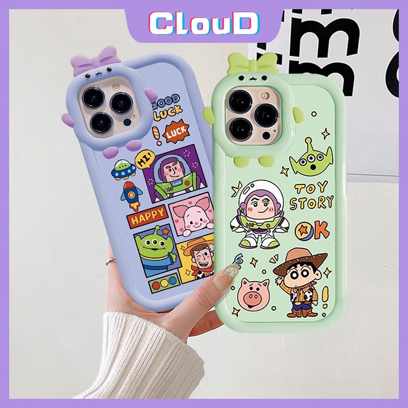 Realme C35 C33 C21 C25s C30 C21Y C31 C15 C25Y C25 C11 C20 C12 9 Pro+5 8 5s 7i 5i 6i 9i 9 7 8Pro C17 C3 Kartun Toy Story Buzz Lightyear 3D Ikatan Simpul Little Monster Lens Lembut Sarung